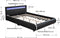 Juskys Sevilla - Gestoffeerd bed - 140 x 200 cm - LED Verlichting - Zwart