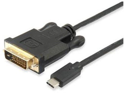 Equip 133468 - USB-C naar DVI Adapterkabel - 180cm - Zwart