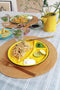 CABANAZ - bord, keramiek, FONDUE PLATE, geel