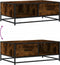 vidaXL - Salontafel - 90x57x35 - cm - bewerkt - hout - en - metaal - gerookt - eiken