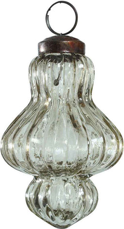 PTMD Fredrik Kersthanger Ornament - 7 x 7 x 10 cm - Glas - Grijs