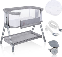 Lionelo Luna - Babybedje 2 in 1 - Co-sleeper en vrijstaand bedje - Grijs