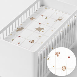 Onderlaken HappyFriday Woods animals Wit Multicolour 70 x 140 x 14 cm