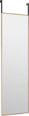 vidaXL - Deurspiegel - 30x100 - cm - glas - en - aluminium - goudkleurig