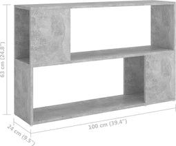 vidaXL - Boekenkast - 100x24x63 - cm - bewerkt - hout - betongrijs