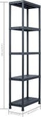 vidaXL - Opbergrekken - 2 - st - 125 - kg - 60x30x180 - cm - kunststof - zwart