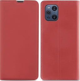 iMoshion Hoesje Geschikt voor Oppo Find X3 Pro 5G Hoesje Met Pasjeshouder - iMoshion Slim Folio Bookcase - Rood