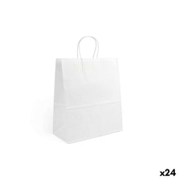 Papieren Zak Algon Wit 26 x 14 x 31 cm (24 Stuks)