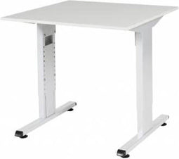 Verstelbaar Bureau - 80x80 grijs - wit frame