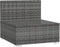 vidaXL - Driezitsbank - met - kussens - poly - rattan - grijs