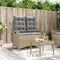 vidaXL - Tuinbankje - verstelbaar - met - kussens - poly - rattan - beige
