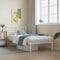 vidaXL - Bedframe - met - hoofdbord - metaal - wit - 80x200 - cm