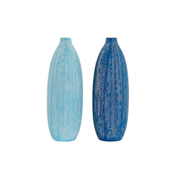 Vaas DKD Home Decor Blauw Hemelsblauw Marineblauw Dolomite Mediterrane Verouderde afwerking 11 x...