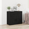 vidaXL - Dressoir - Zwart - Eiken - 80x33x70 - cm - Bewerkt - Hout