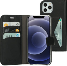 Mobiparts iPhone 12/12 Pro - Classic Wallet Case - Ruimte voor pasjes - Zwart