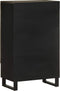vidaXL - Hoge - kast - 60x33x100 - cm - massief - mangohout - zwart