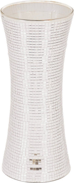 Housevitamin Vaas - BloemenVaas - Disco - Glitters - Glas - Zilver - 12,5x12,5x30cm