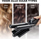 VAIVE Professionele Wafeltang - Golvenkrultang - Keramische coating - Zwart