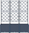 vidaXL - Tuinplanter - met - Trellis - 3 - stuks - Grijs - 120x40x143 - cm