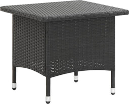 vidaXL - Theetafel - 50x50x47 - cm - poly - rattan - zwart