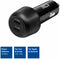 ACT AC2200 - 2-poorts USB-C Fast Charge Autolader 45W met Power Delivery - Zwart