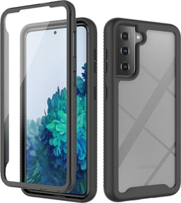 iMoshion Hoesje Geschikt voor Samsung Galaxy S21 Hoesje - iMoshion 360° Full Protective Case - Zwart / Transparant