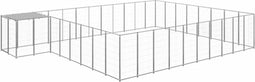 vidaXL - Hondenkennel - 25,41 - m² - staal - zilverkleurig