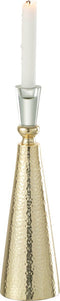 J-Line kandelaar Tape - aluminium/glas - goud/transparant - large