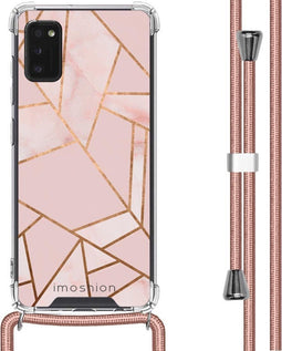 iMoshion Hoesje Geschikt voor Samsung Galaxy A41 Hoesje Met Koord - iMoshion Design Hoesje met Koord - Goud / Roze / Pink Graphic