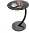 Bijzettafel - Rond 40 cm - Hoog 60 cm - Zwart gemarmerd blad - C Shape