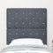vidaXL - Hoofdbord - met - Kristallen - Knop - - - Gestoffeerd - Donkergrijs - 80 - cm - Fluweel