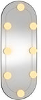 vidaXL - Wandspiegel - met - LED's - ovaal - 20x50 - cm - glas