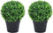 vidaXL - Kunstplanten - met - pot - 2 - st - buxus - bolvorming - 27 - cm - groen