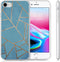 iMoshion Hoesje Geschikt voor iPhone SE (2022) / SE (2020) / 8 / 7 Hoesje Siliconen - iMoshion Design hoesje - Blauw / Meerkleurig / Goud / Blue Graphic