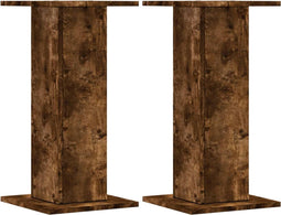 vidaXL - Speakerstandaards - 2 - st - 30x30x60 - cm - bewerkt - hout - gerookt - eiken