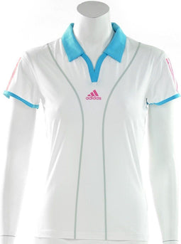 adidas - Women's Barricade Capsleeve Polo - Dames Tennis Polo's - 36 - Wit/LichtBlauw/Roze