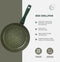 TVS ECO OK Keramische Grillpan - PFAS-vrij - BPA-vrij - Ø26cm - Inductie - 100% gerecycled - Made in Italy - 5 jaar garantie - Groen
