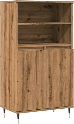 vidaXL - Hoge - kast - 60x36x110 - cm - bewerkt - hout - artisanaal - eikenkleurig