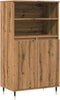 vidaXL - Hoge - kast - 60x36x110 - cm - bewerkt - hout - artisanaal - eikenkleurig
