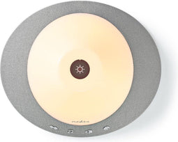 Nedis White Noise Machine - 20 Sound Options - 4 W - Maximale batterijduur: 5 uur - Dimbaar Licht - Tijdschakelaar - Grijs / Wit