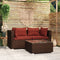 vidaXL - 3-delige - Loungeset - met - kussens - poly - rattan - bruin