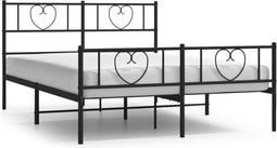 vidaXL - Bedframe - met - hoofd- - en - voeteneinde - metaal - zwart - 150x200 - cm