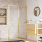 vidaXL - Inloopdouchewand - transparant - 118x195 - cm - ESG-glas - goudkleurig