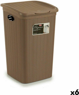 Wasmand Stefanplast Elegance Beige Plastic 50 L 36,5 x 54,5 x 38 cm (6 Stuks)