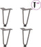 vidaXL - Haarspeld - tafelpoten - 4 - st - 20 - cm - massief - staal - naturel