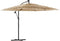 vidaXL - Parasol - met - LED's - en - stalen - paal - 246x246x230 - cm - bruin
