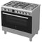 Etna FG190RVS - Gas/Electric Fornuis - 3-rings Wokbrander - Roestvrijstaal
