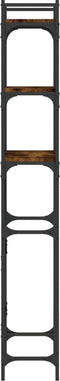 vidaXL - Wasmachinerek - 67x25x163 - cm - bewerkt - hout - gerookt - eikenkleurig