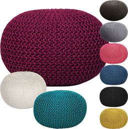 SVJ Poef Rond - 55 x 55 x 37 cm - Kunststof - Beige