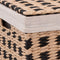 5Five Wasmand Riet met deksel - beige/zwart - 40L - 33 x 33 x 53 cm